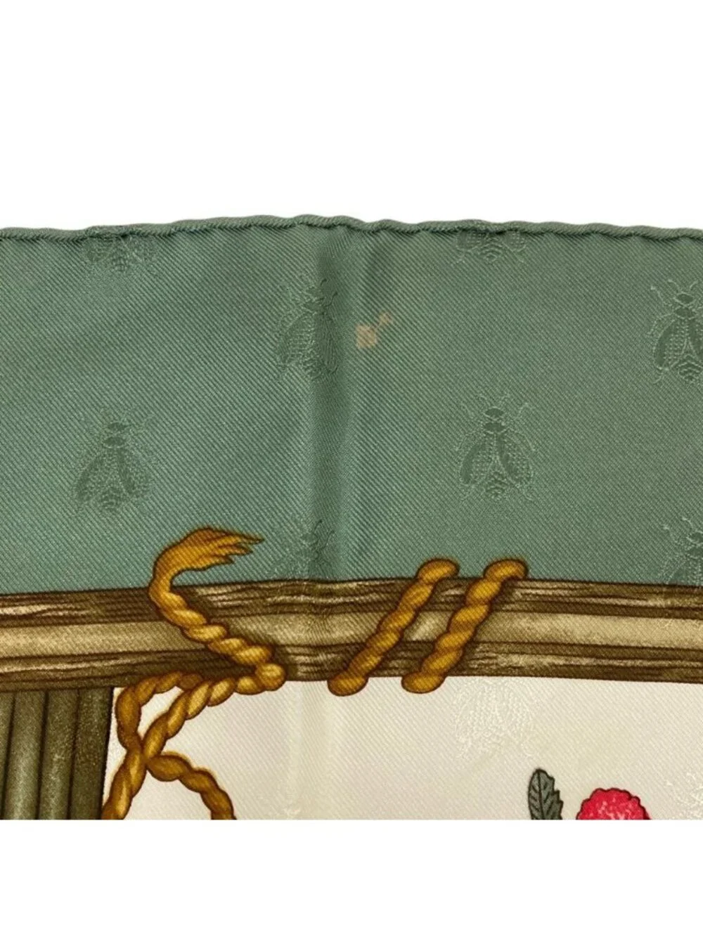 ★SOLD★ Hermes Carre 90 Herbier de Gavarnie Pressed Flowers of Scarf Green - Picture 9 of 10